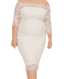Torrid IVORY LACE OFF SHOULDER BODYCON Wedding DRESS